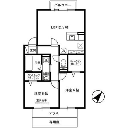 高井田中央駅 徒歩6分 1階の物件間取画像